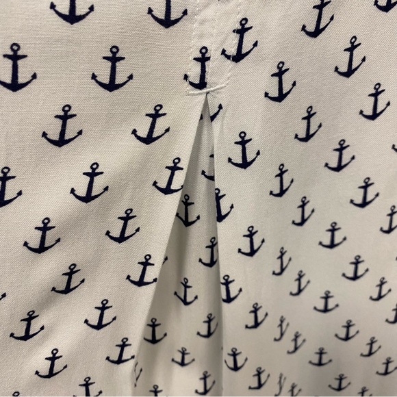 George bottom up, white, Anchor Print dress shirt, size L 12-14 - Picture 7 of 7